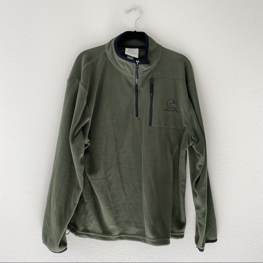 Ducks Unlimited Fleece Green Pullover XL
